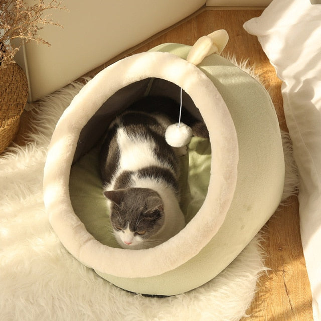 Cat Indoor Cozy Bed Cushioned Cave