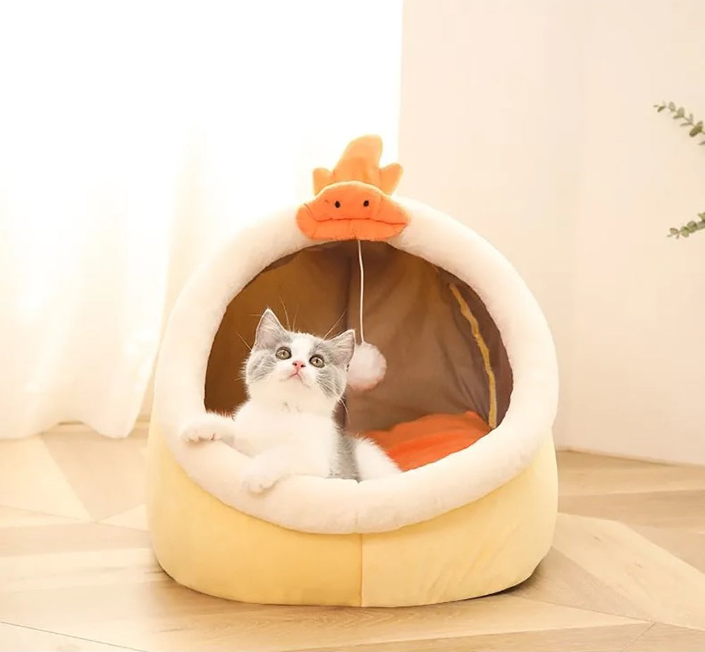 Cat Indoor Cozy Bed Cushioned Cave