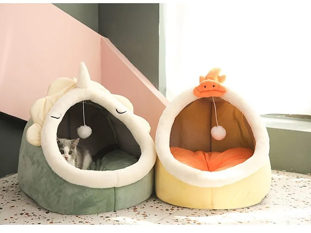 Cat Indoor Cozy Bed Cushioned Cave