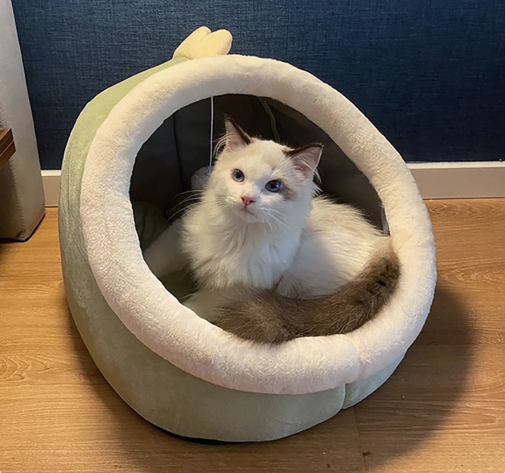 Cat Indoor Cozy Bed Cushioned Cave