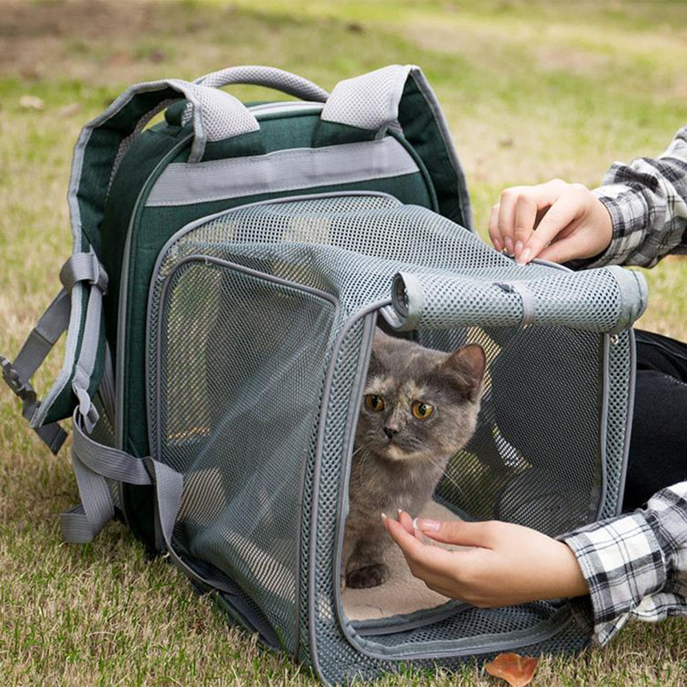 Expandable Cat Mesh Carrier Bag For Travelling