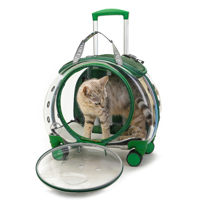 Transparent Kitten Travel Carry Cart