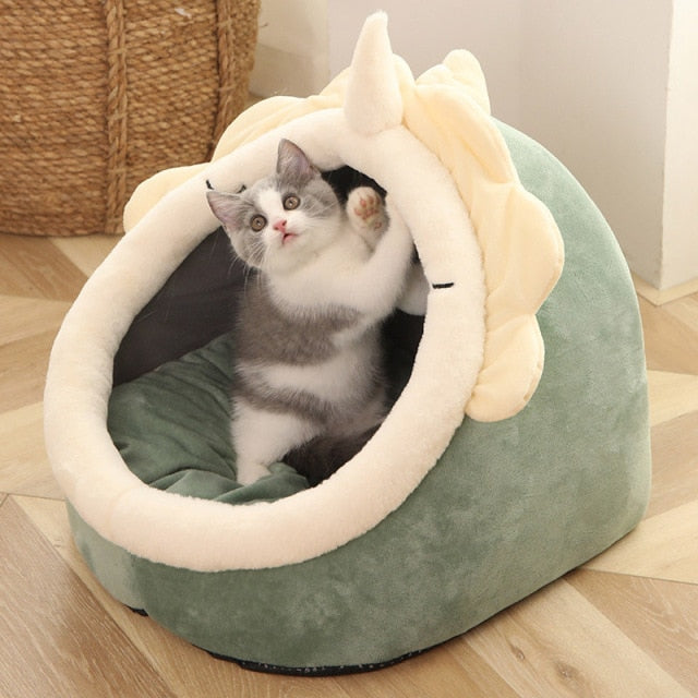 Cat Indoor Cozy Bed Cushioned Cave