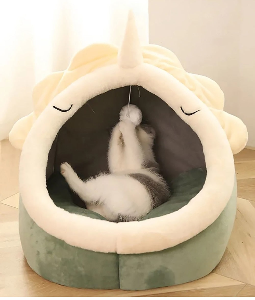 Cat Indoor Cozy Bed Cushioned Cave