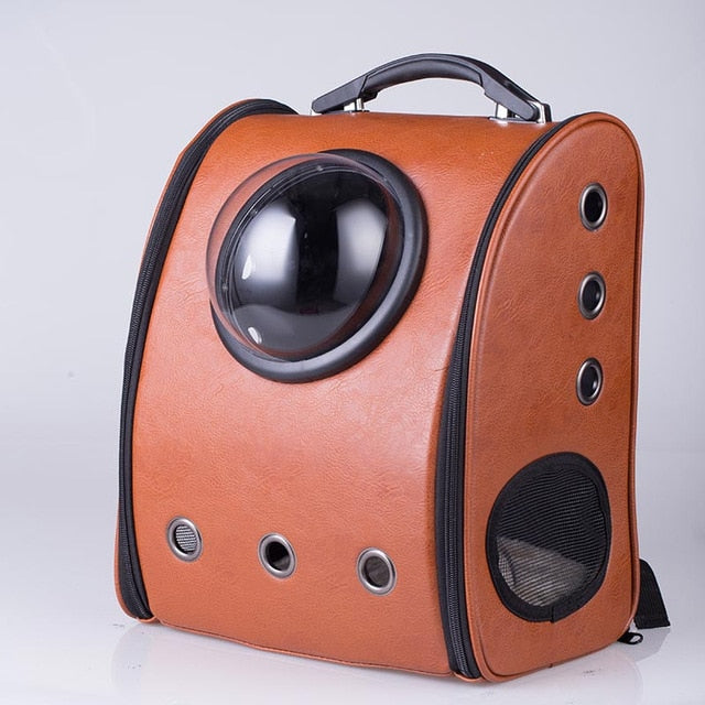 cat backpack with window leather Cat Carrier Backpack with Glass Bubble – My Cat Backpack